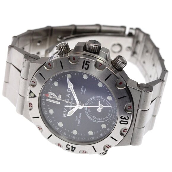 BVLGARI Diagono Scuba SD38SGMT GMT date black Dial Automatic Men's Watch_814090 - Picture 5 of 6